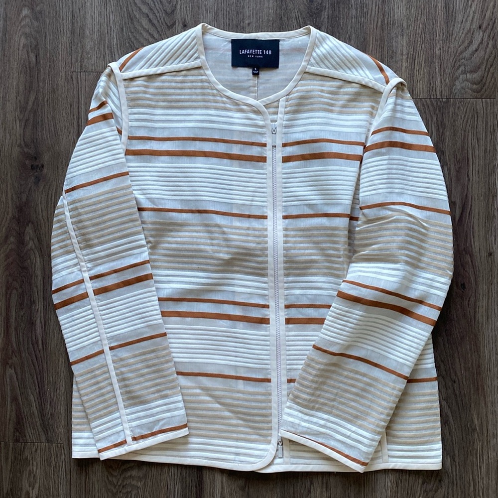 Lafayette 148 New York Lightweight Striped Jacket